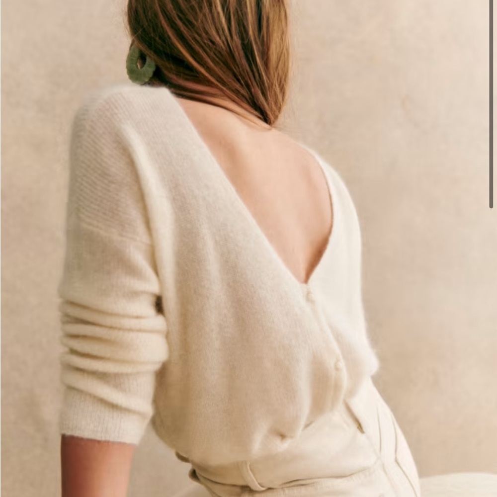 Sezane Barry Cardigan in Ecru size small